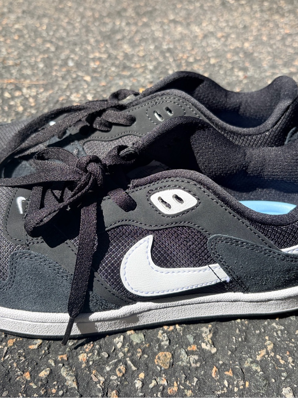 Nike SB Alleyoop skate shoes in black and white.